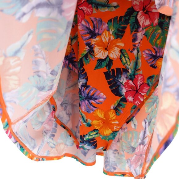 NWOT Denim & Co. Beach Regular Sweetheart Twist Front Swim Dress Sz 26W Orange - Picture 5 of 15